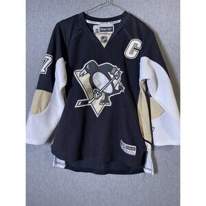 Sidney Crosby Pittsburgh Penguins Reebok NHL Youth L/XL Black Gold Hockey Jersey